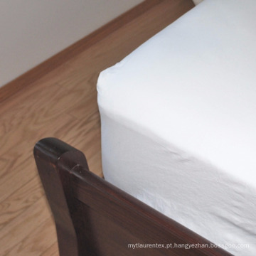 King Size 100% Algodão Percale Branco Hotel Lençol